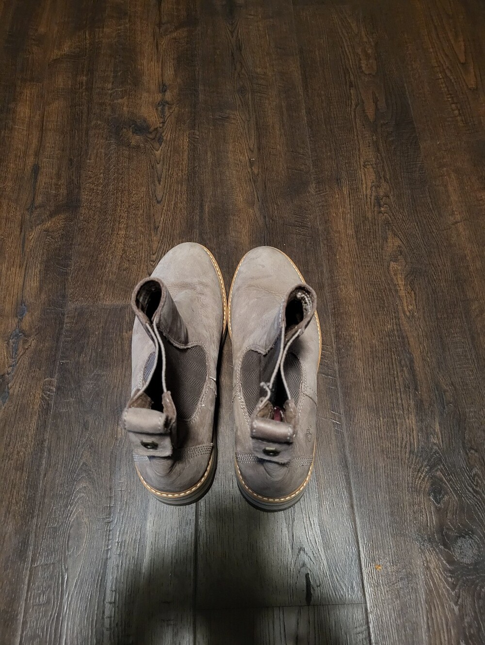Timberland Courmayeur Valley Chelsea Boots Womens 11 Taupe Grey Nubuck Leather - Picture 4 of 9
